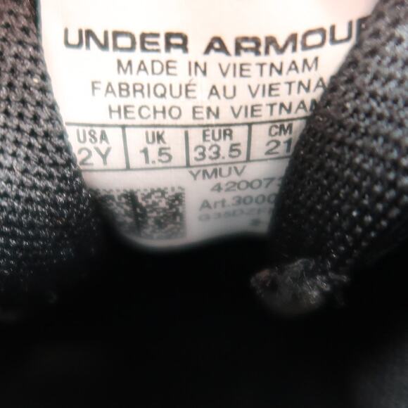 Under Armour Shoes Kids 2Y Athletic Trainers Micro G Running Sneaker Youth Black - Picture 11 of 11